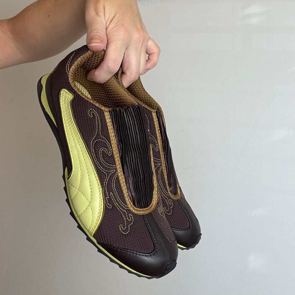 Puma Dragon Fly Vintage Y2K Brown and Green Speedcat Sneakers
